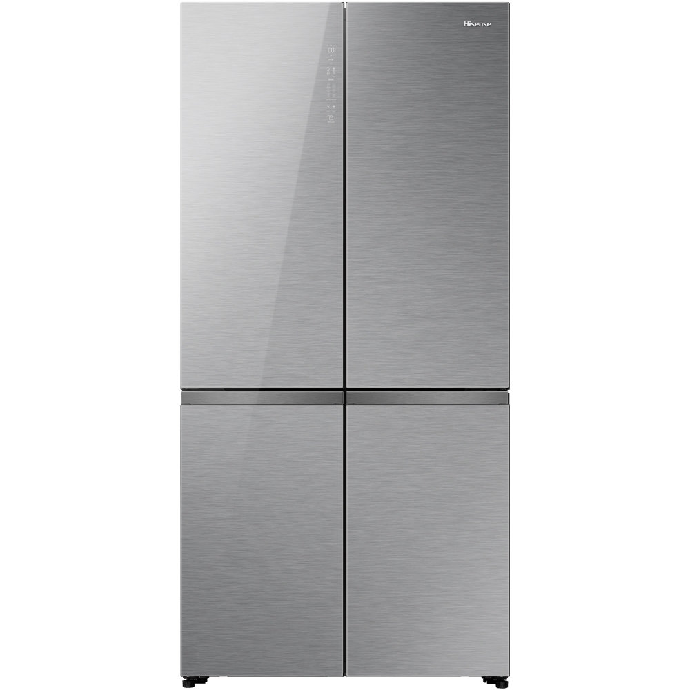 Hisense RQ768N4GVE American Fridge Freezer, Silver, E Rated,  Non-Plumbed