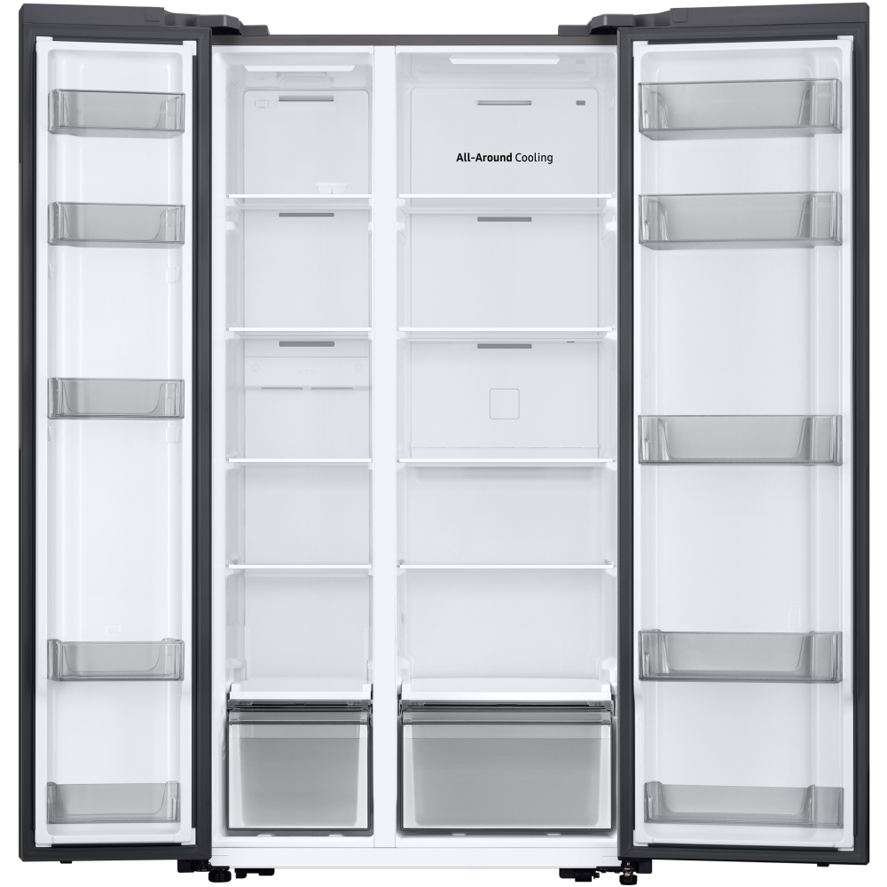 Samsung RS57DG400EM9EU American Fridge Freezer, Gentle Silver Matt, E Rated,  Non-Plumbed