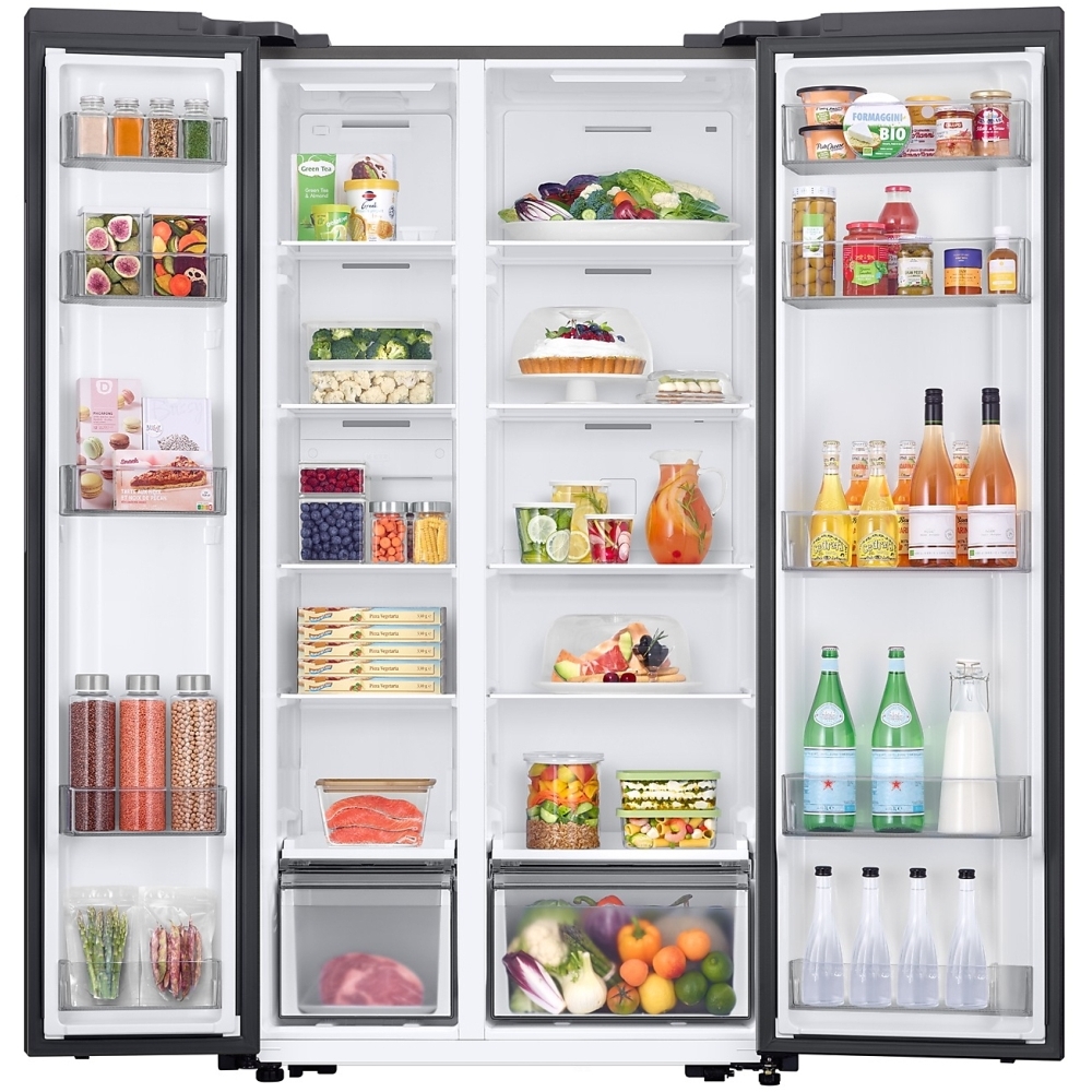 Samsung RS57DG400EM9EU American Fridge Freezer, Gentle Silver Matt, E Rated,  Non-Plumbed