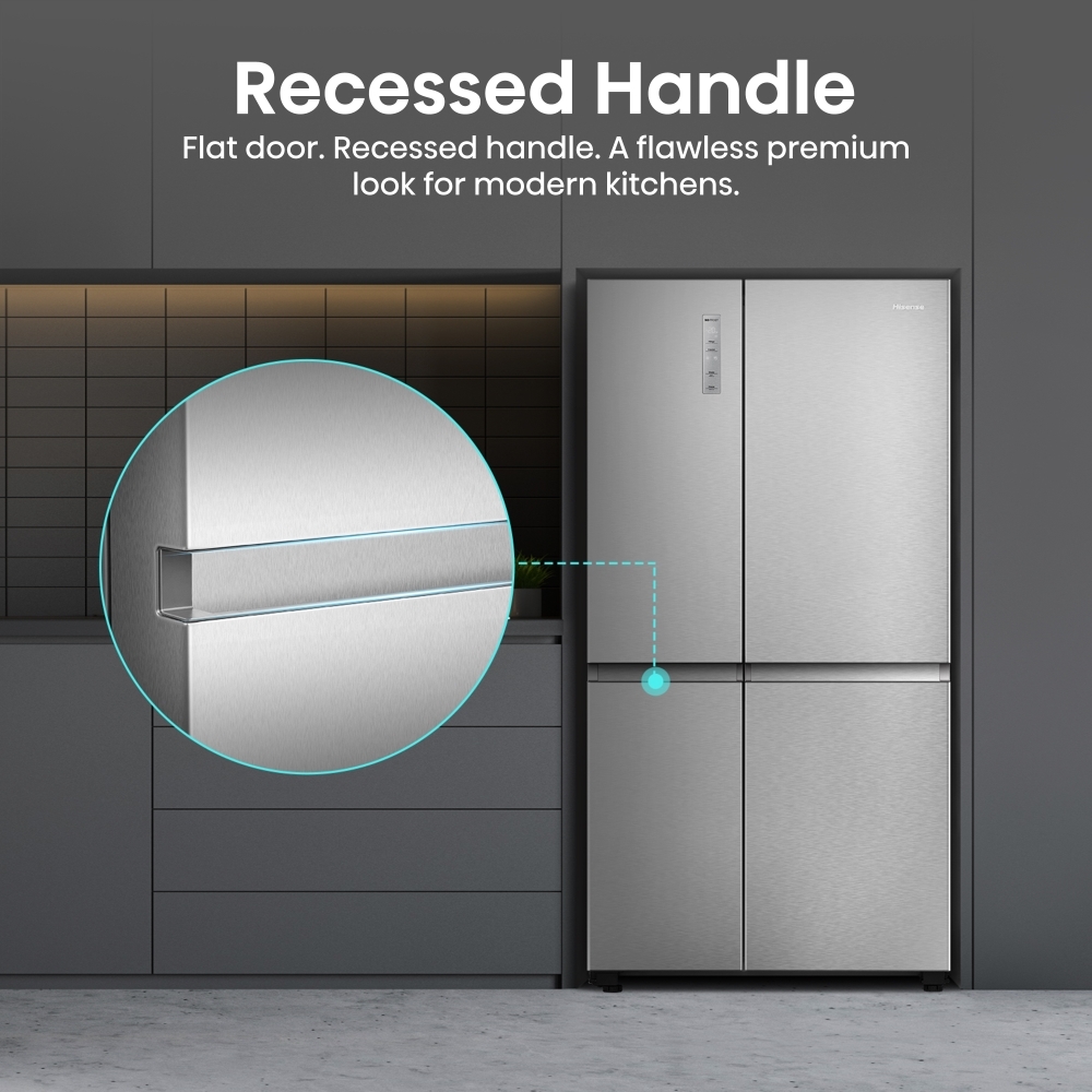 Hisense RS5P668SSCC American Fridge Freezer, Silver, C Rated,  Non-Plumbed