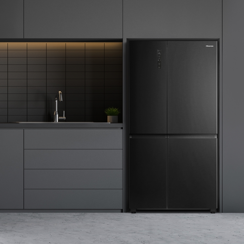 Hisense RS5P668SSFC American Fridge Freezer, Black, C Rated,  Non-Plumbed