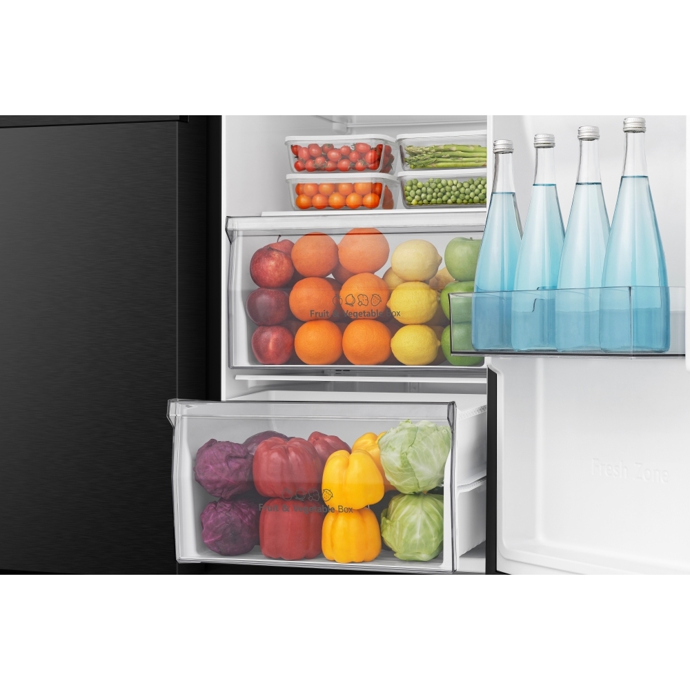Hisense RS5P668SSFC American Fridge Freezer, Black, C Rated,  Non-Plumbed