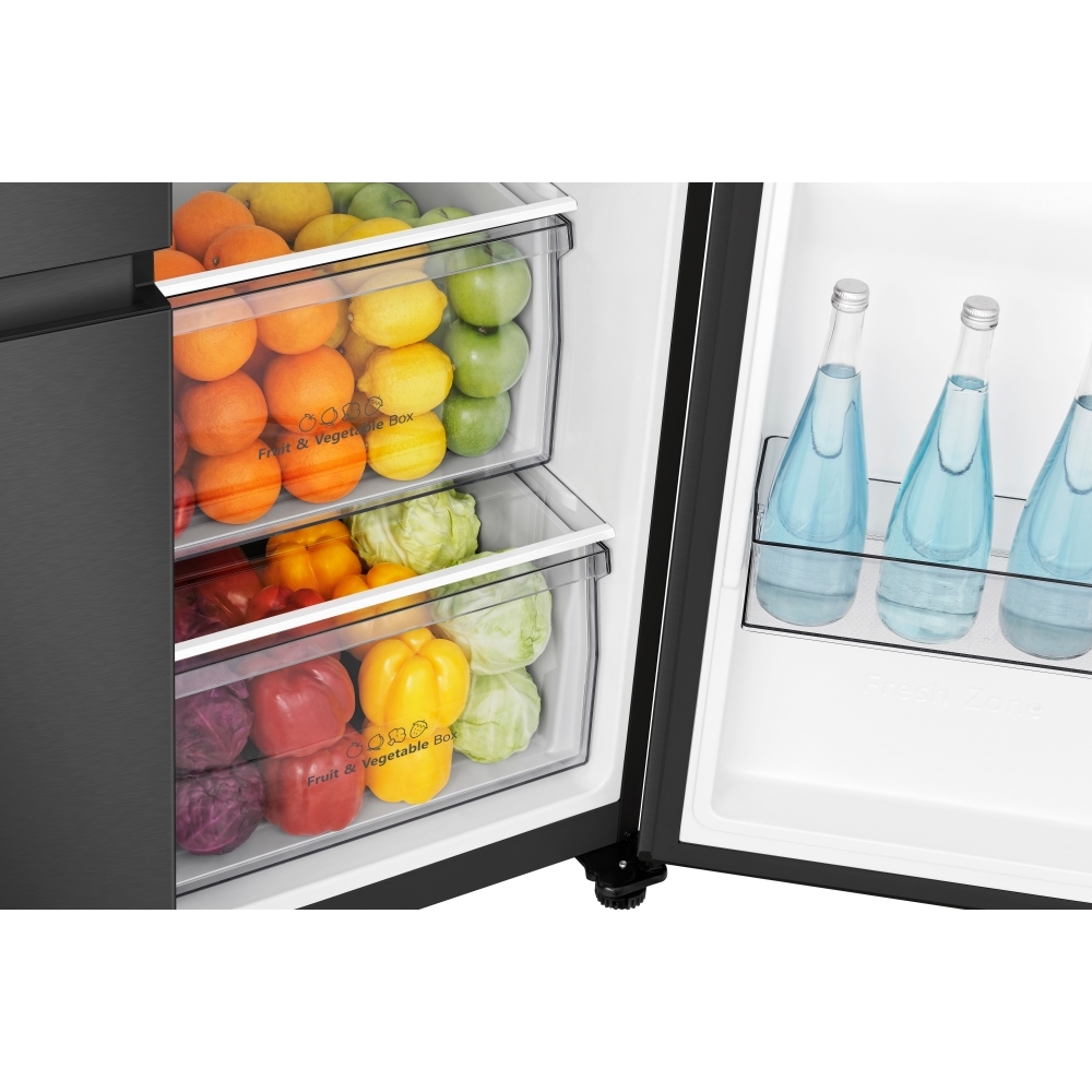 Hisense RS5P668SSFC American Fridge Freezer, Black, C Rated,  Non-Plumbed