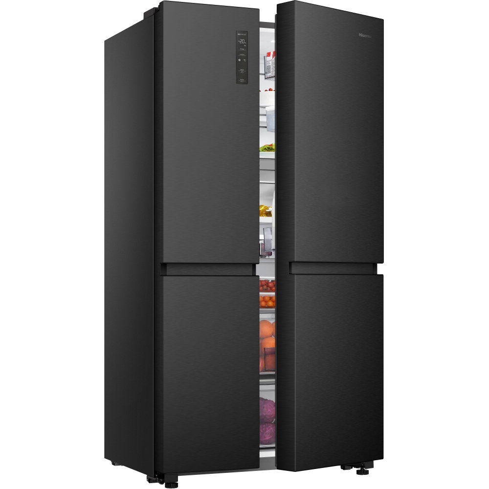 Hisense RS5P668SSFC American Fridge Freezer, Black, C Rated,  Non-Plumbed