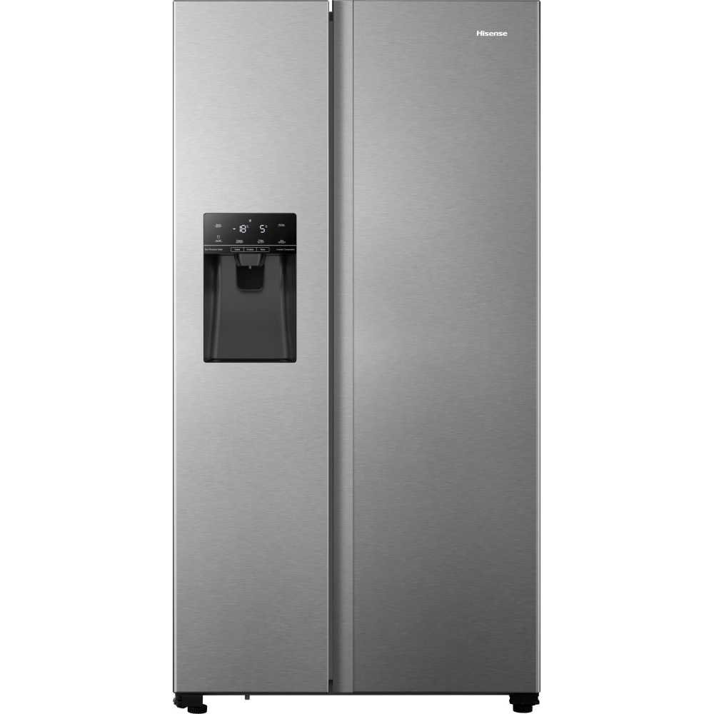 Hisense RS694N4TIE American Fridge Freezer,  Non-Plumbed, Stainless Steel, E Rated