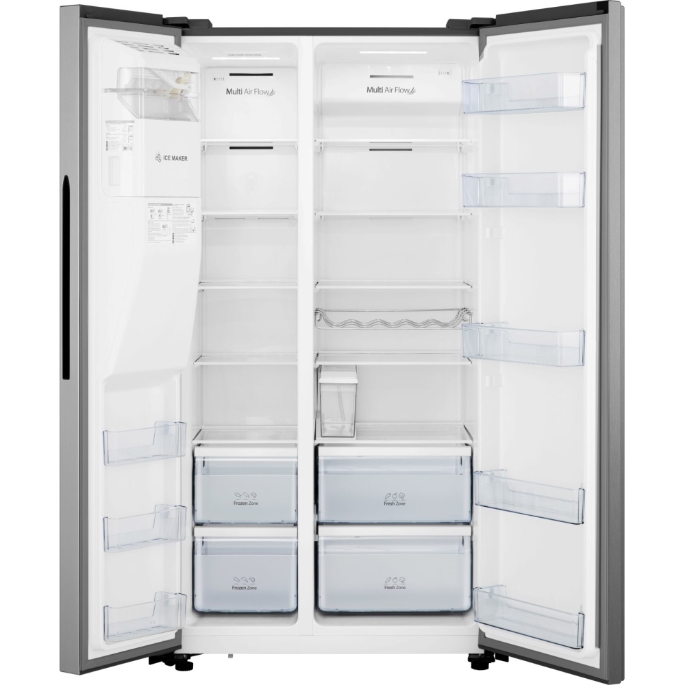 Hisense RS694N4TIE American Fridge Freezer, Stainless Steel