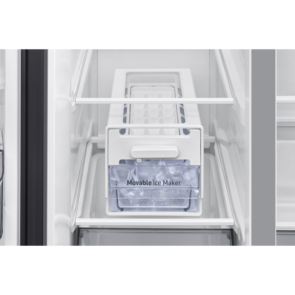 Samsung RS70F65QETEU Series 6 SpaceMax� Smart American Fridge Freezer, Matt Metal Silver, E Rated,  Non-Plumbed