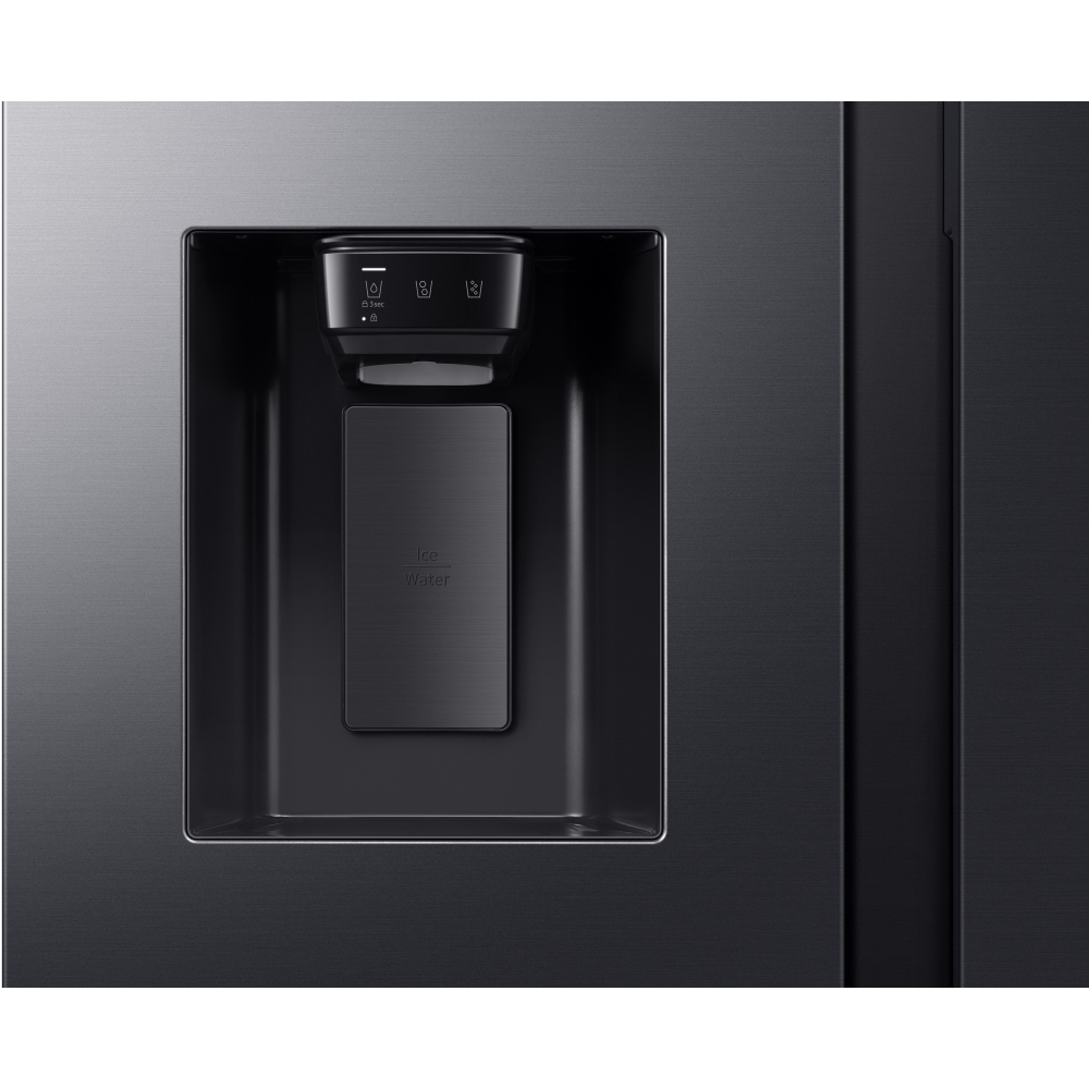 Samsung RS70F66KCFEU American Fridge Freezer, Black Deep Ocean Inox Finish, C Rated,  Plumbed