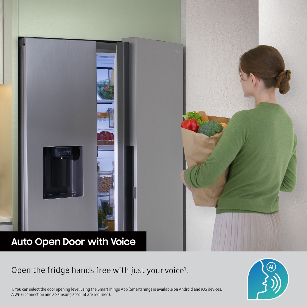 Samsung RS80F64KEFEU Series 8 Smart American Fridge Freezer, Black Deep Ocean Inox Finish, E Rated,  Plumbed