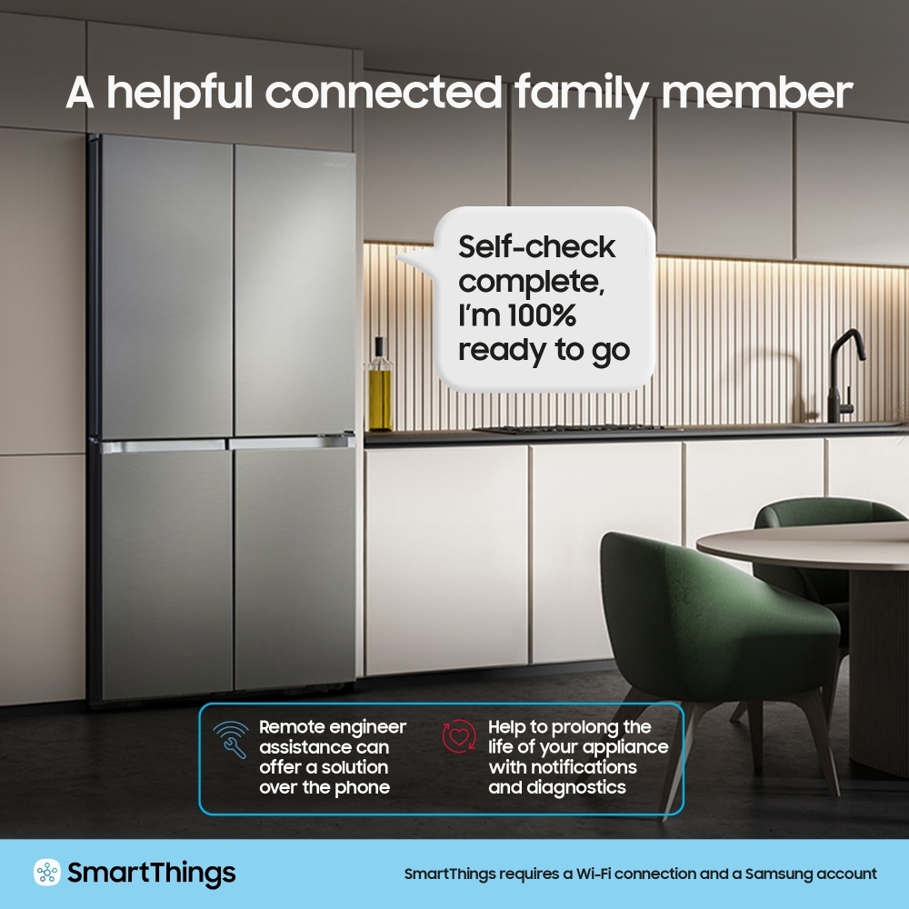 Samsung RS80F64KEFEU Series 8 Smart American Fridge Freezer, Black Deep Ocean Inox Finish, E Rated,  Plumbed