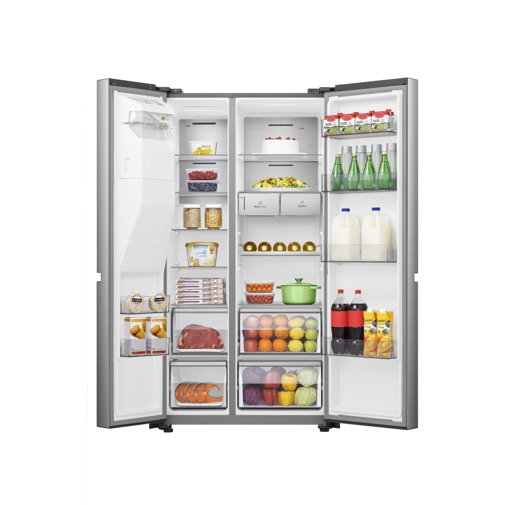 Hisense RS818N4IIE American Fridge Freezer,  Plumbed, Stainless Steel, E Rated
