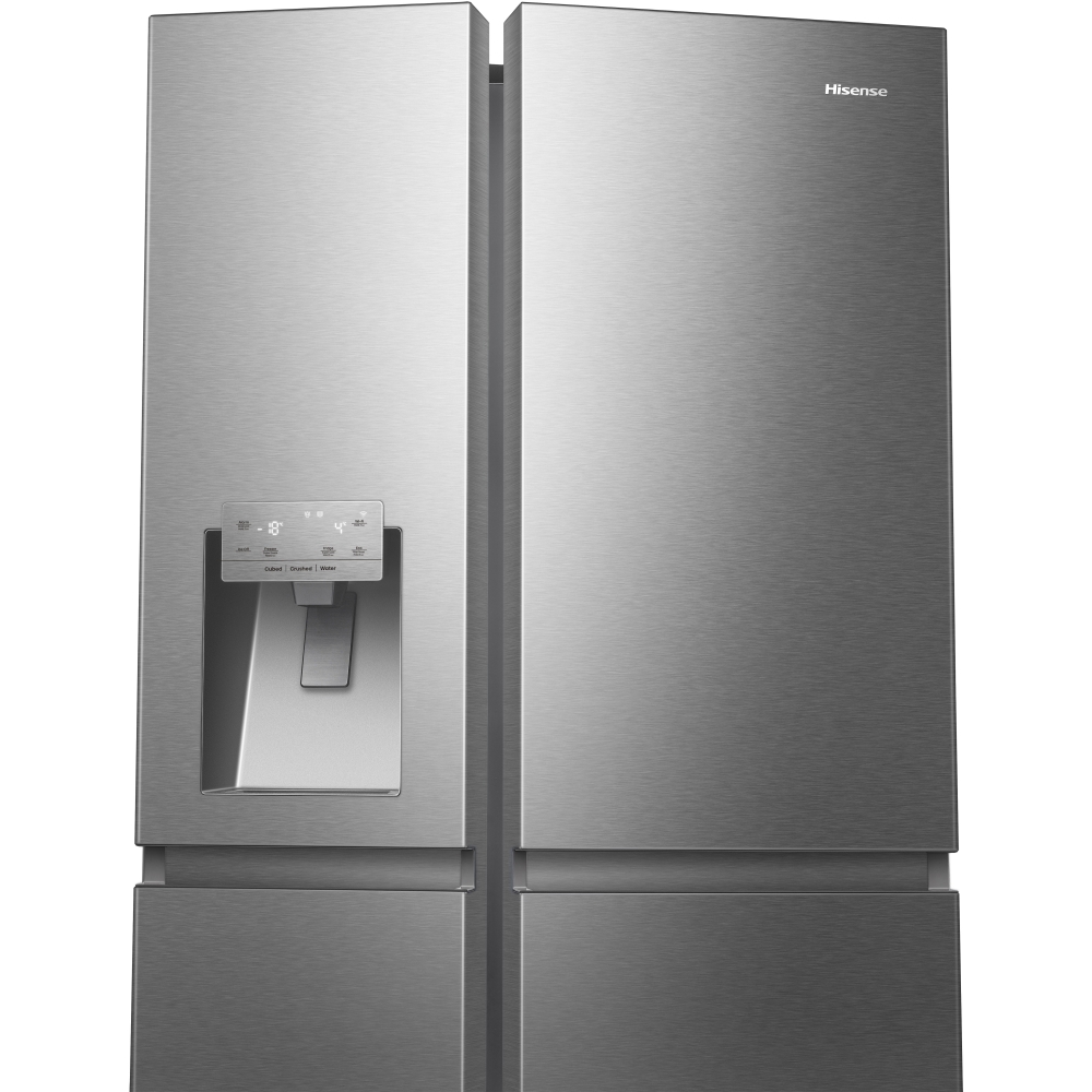 Hisense RS818N4IIE American Fridge Freezer,  Plumbed, Stainless Steel, E Rated
