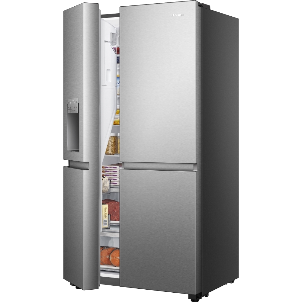 Hisense RS818N4IIE American Fridge Freezer,  Plumbed, Stainless Steel, E Rated