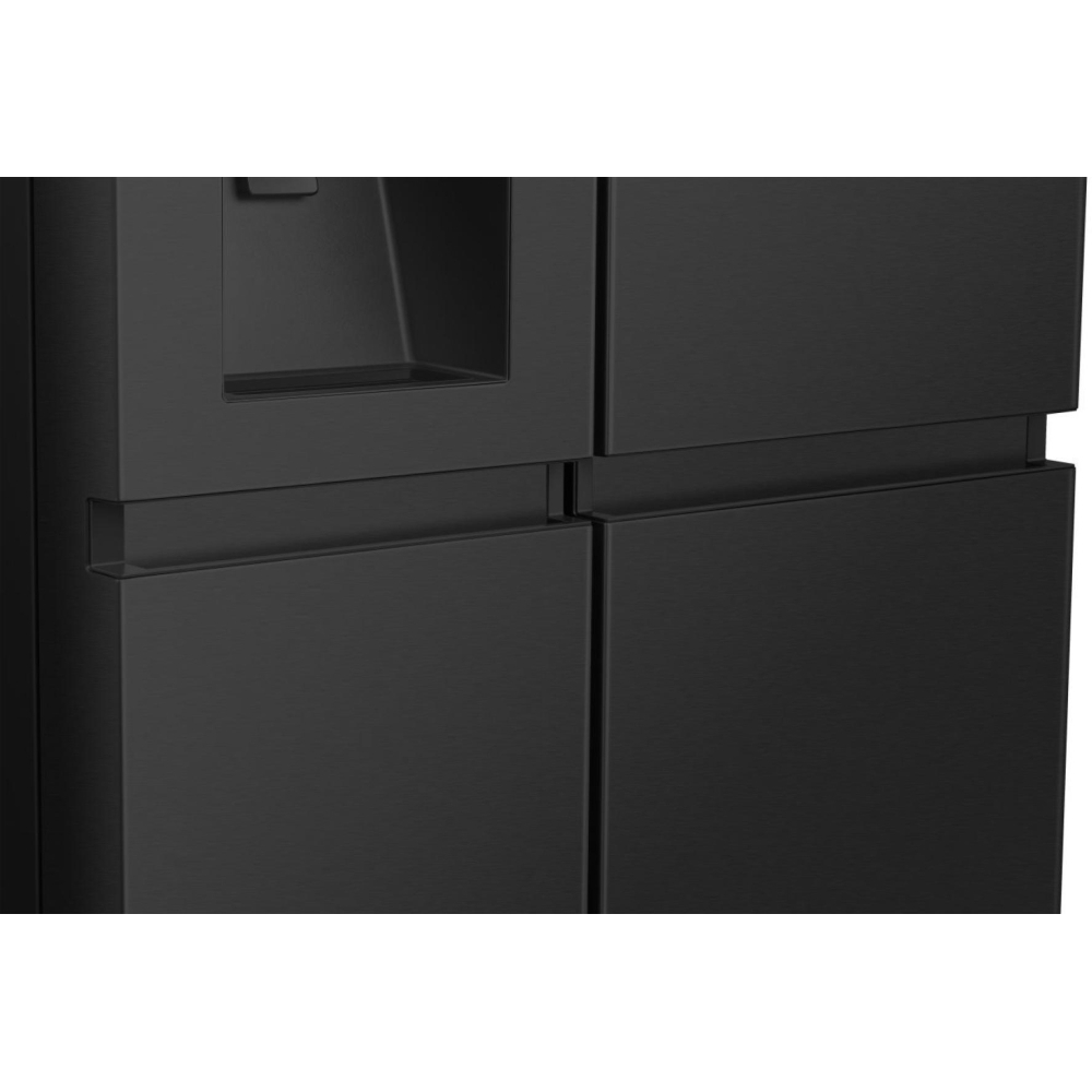 Hisense RS818N4TFC American Fridge Freezer, Black, C Rated,  Non-Plumbed