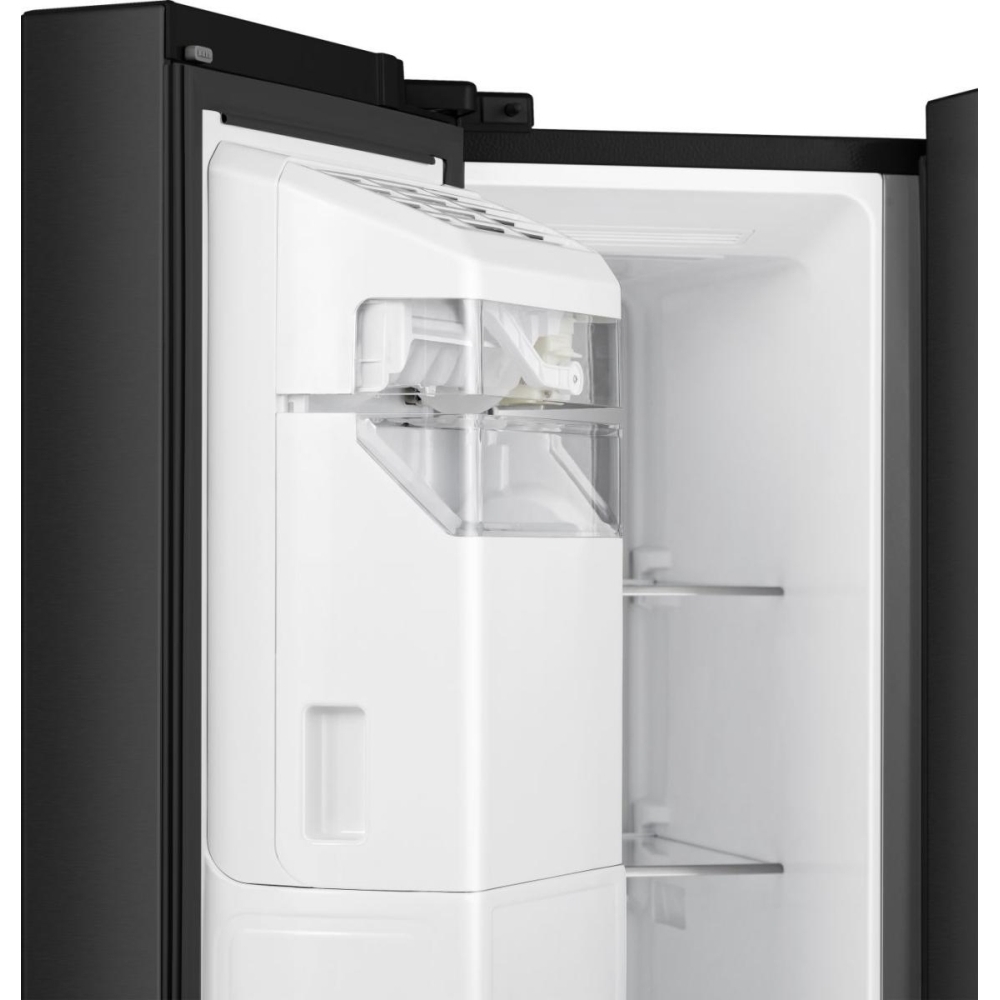 Hisense RS818N4TFE American Fridge Freezer, Black, E Rated,  Non-Plumbed
