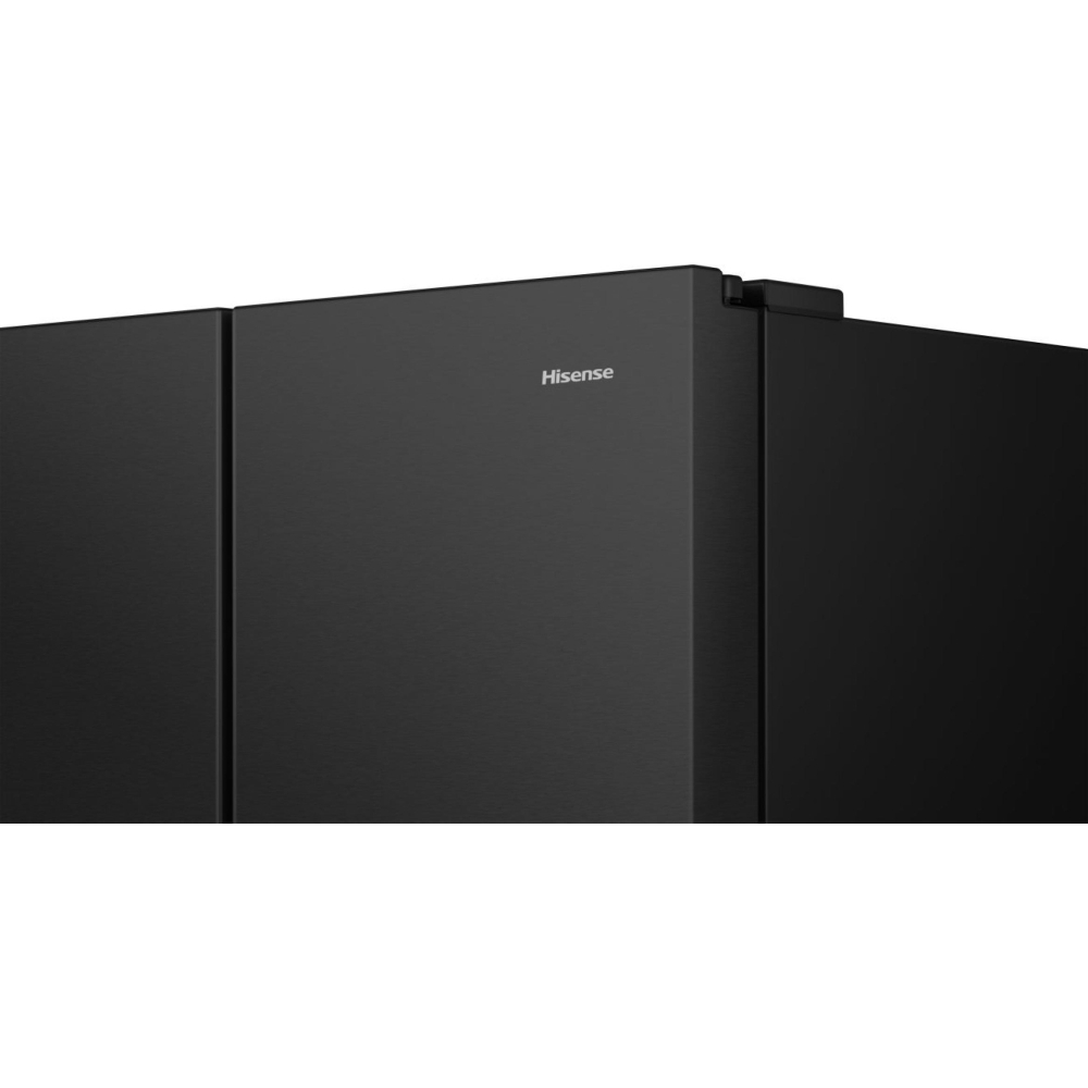 Hisense RS818N4TFE American Fridge Freezer, Black, E Rated,  Non-Plumbed