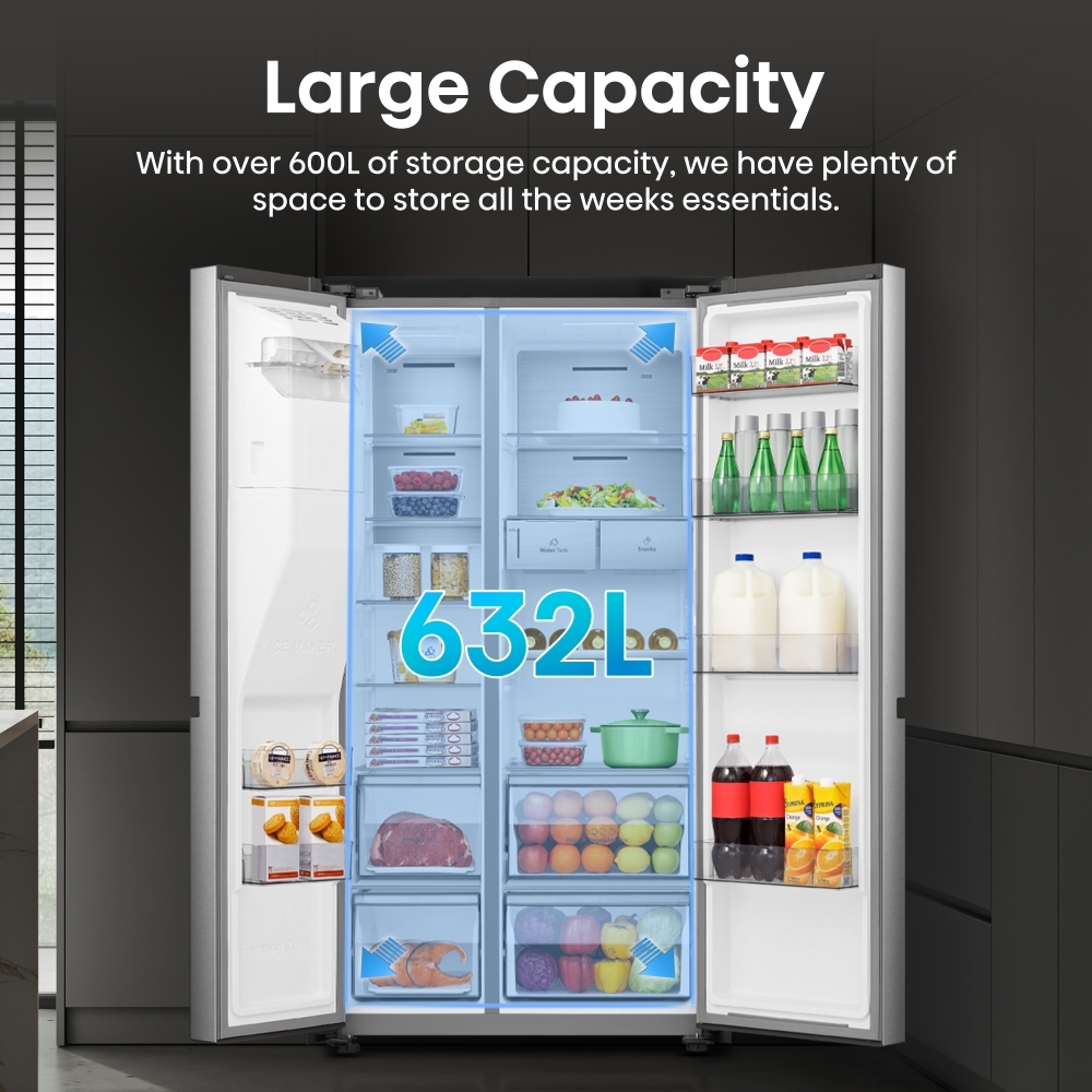Buy Hisense RS818N4TIE American Fridge Freezer Premium Stainless