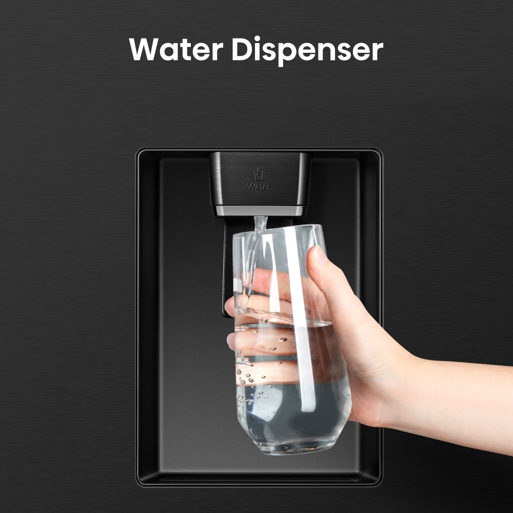 Hisense RS840N4WFE American Fridge Freezer, Black, E Rated Marks Electrical