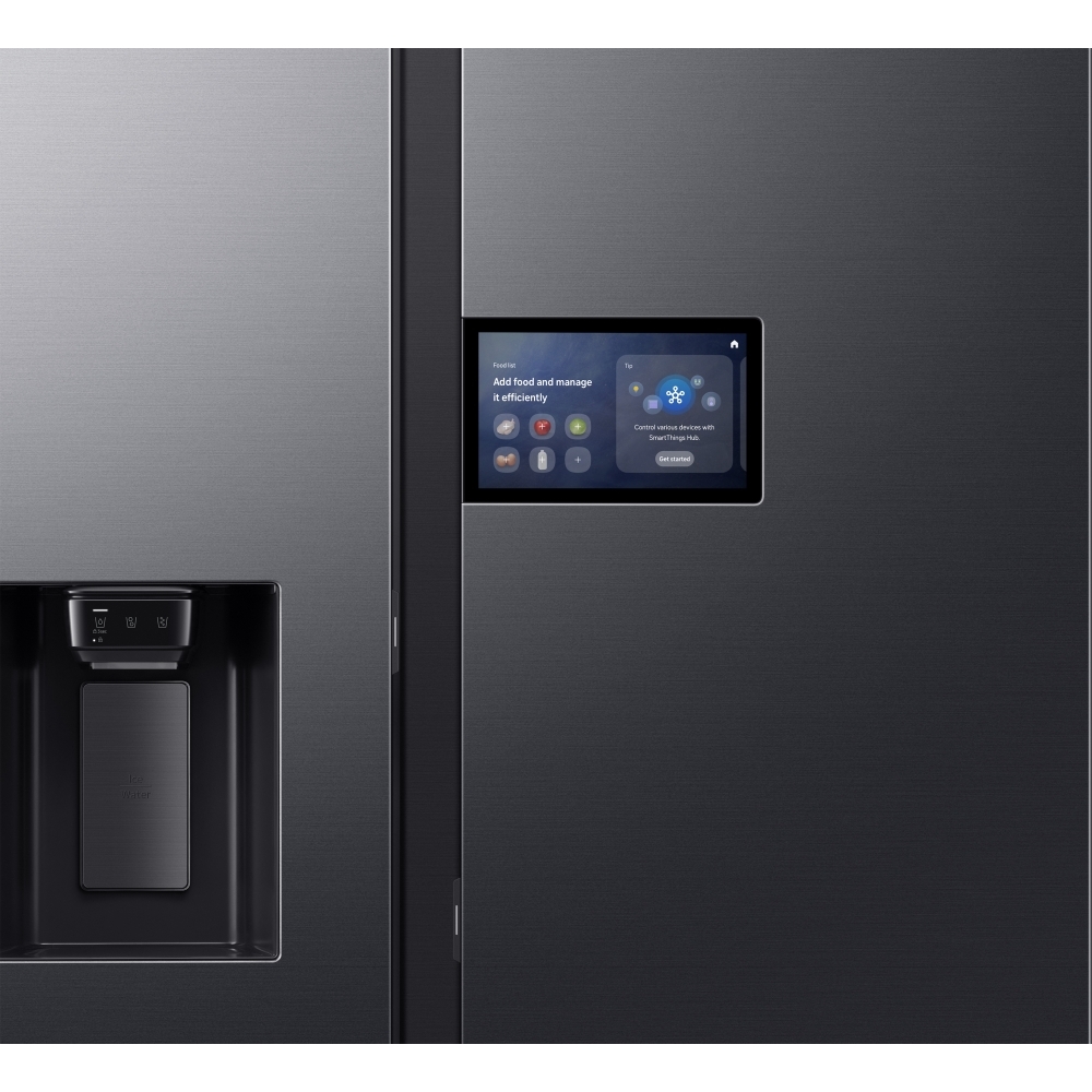 Samsung RS90F64EEFEU Series 9 American Fridge Freezer, Black Deep Ocean Inox Finish, E Rated,  Plumbed