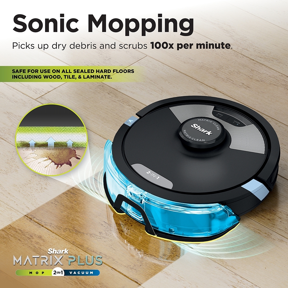 Shark RV2620WAUK Matrix Plus 2-in-1 Self-Empty Robot Vacuum & Mop, Black