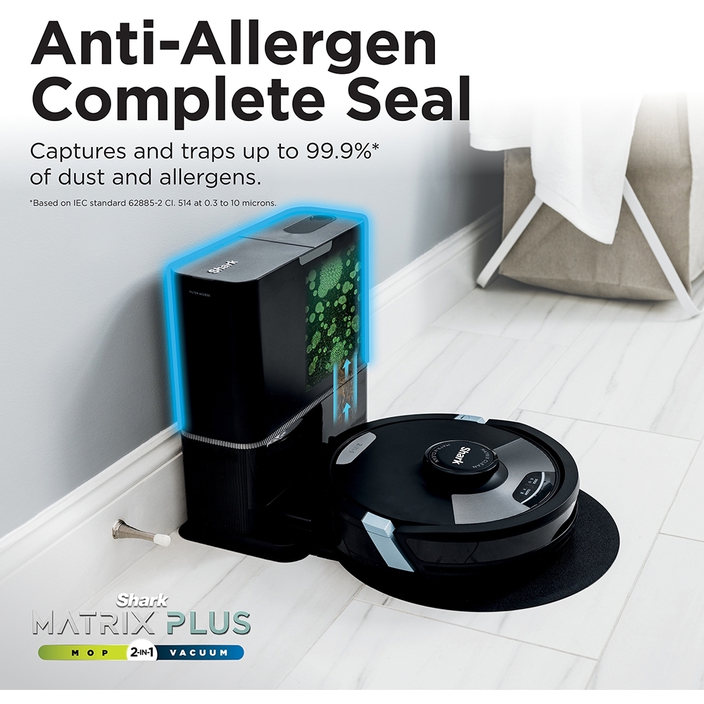 Shark RV2620WAUK Matrix Plus 2-in-1 Self-Empty Robot Vacuum & Mop, Black