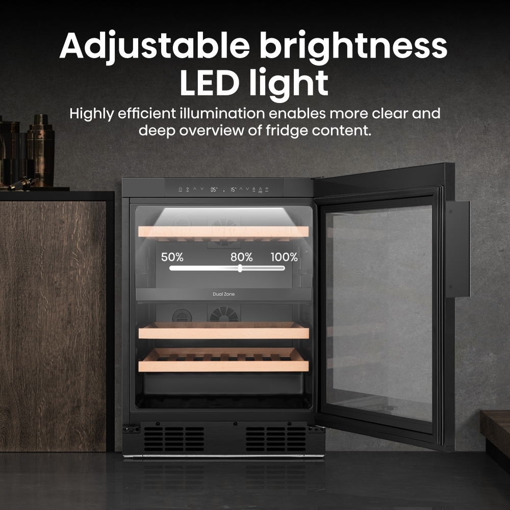 Hisense RW3N122GSLF Wine Cooler, Black, F Rated