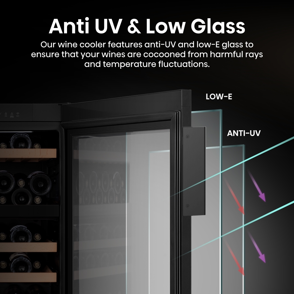 Hisense RW3N122GSLF Wine Cooler, Black, F Rated