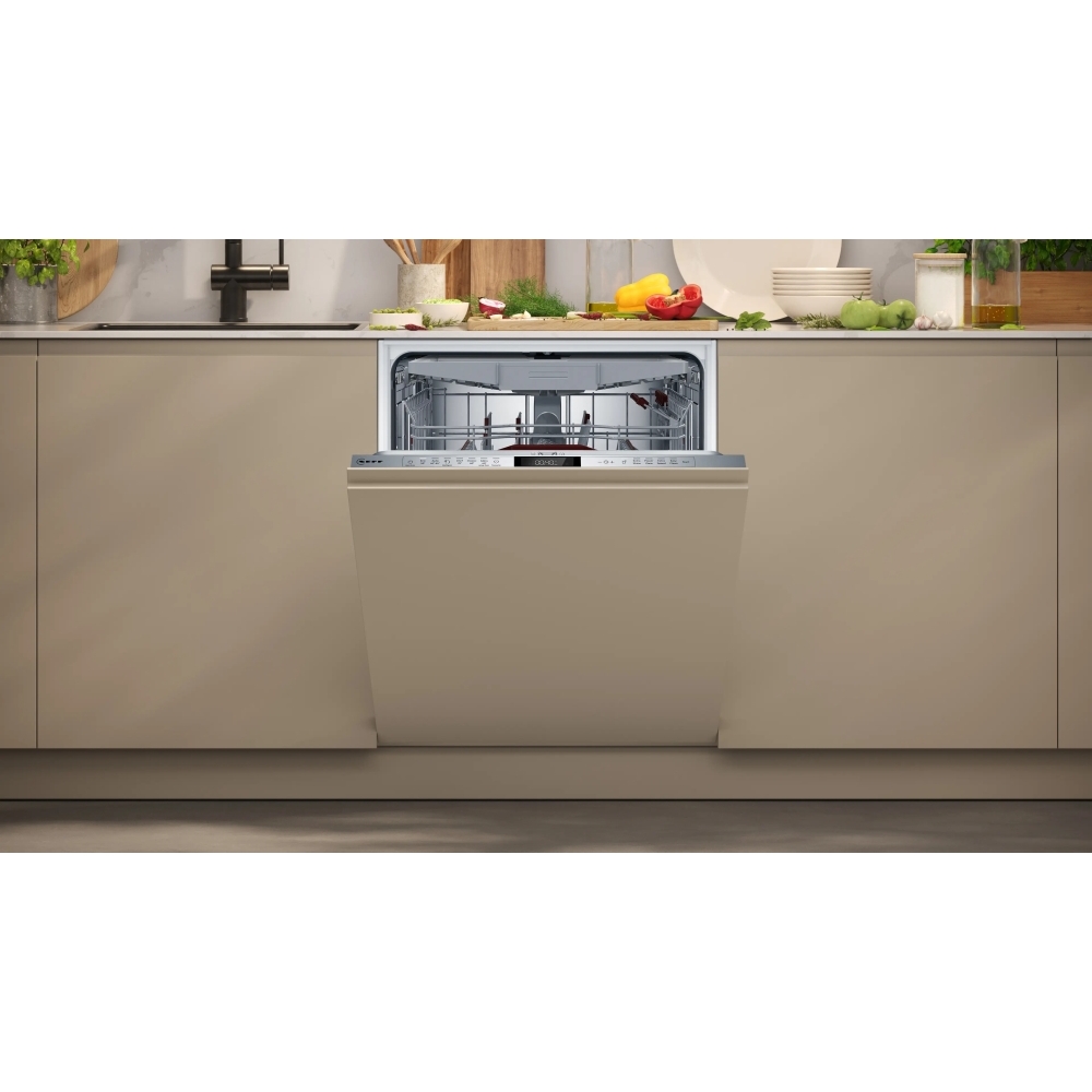 Neff S197ZCX08G Fully Integrated Dishwasher, 14 Place Settings, B Rated