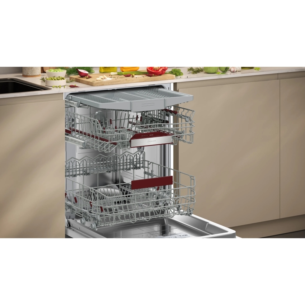 Neff S197ZCX08G Fully Integrated Dishwasher, 14 Place Settings, B Rated