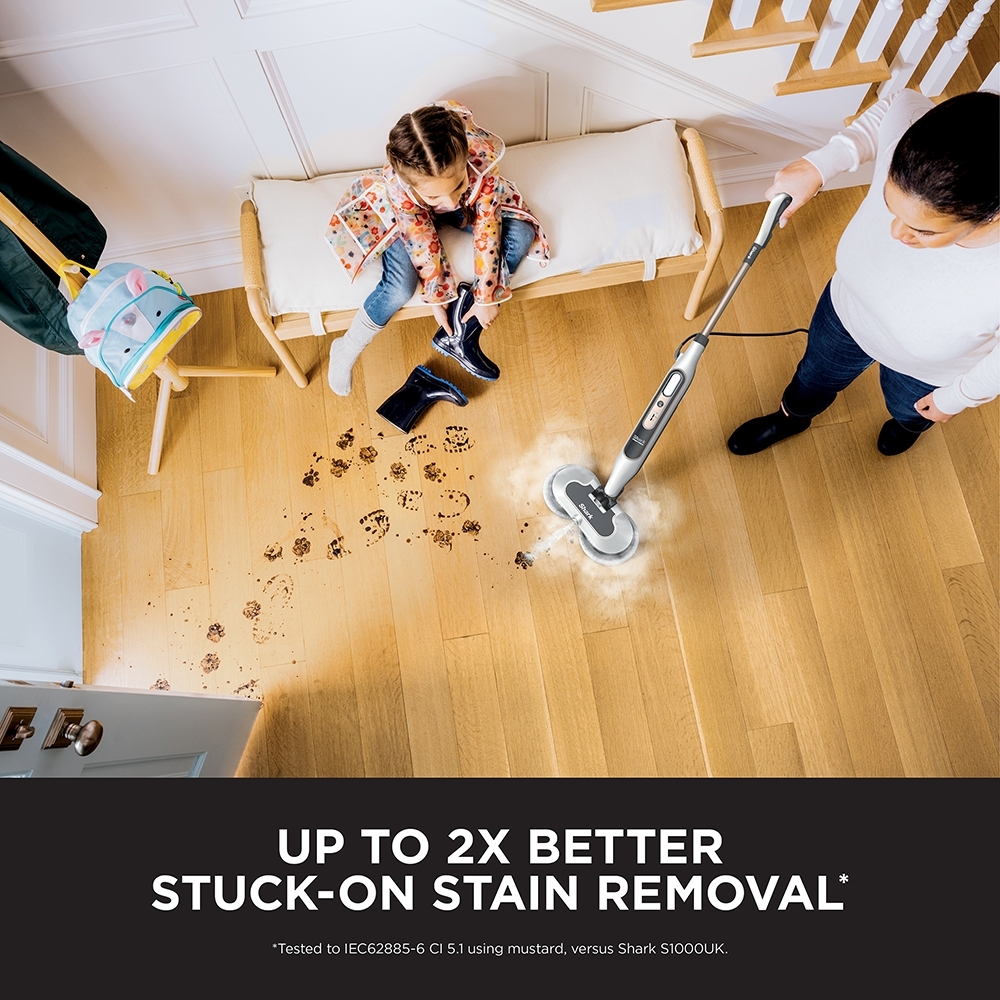 Shark S8201UK Steam & Scrub Automatic Steam Mop with Steam Blaster, White