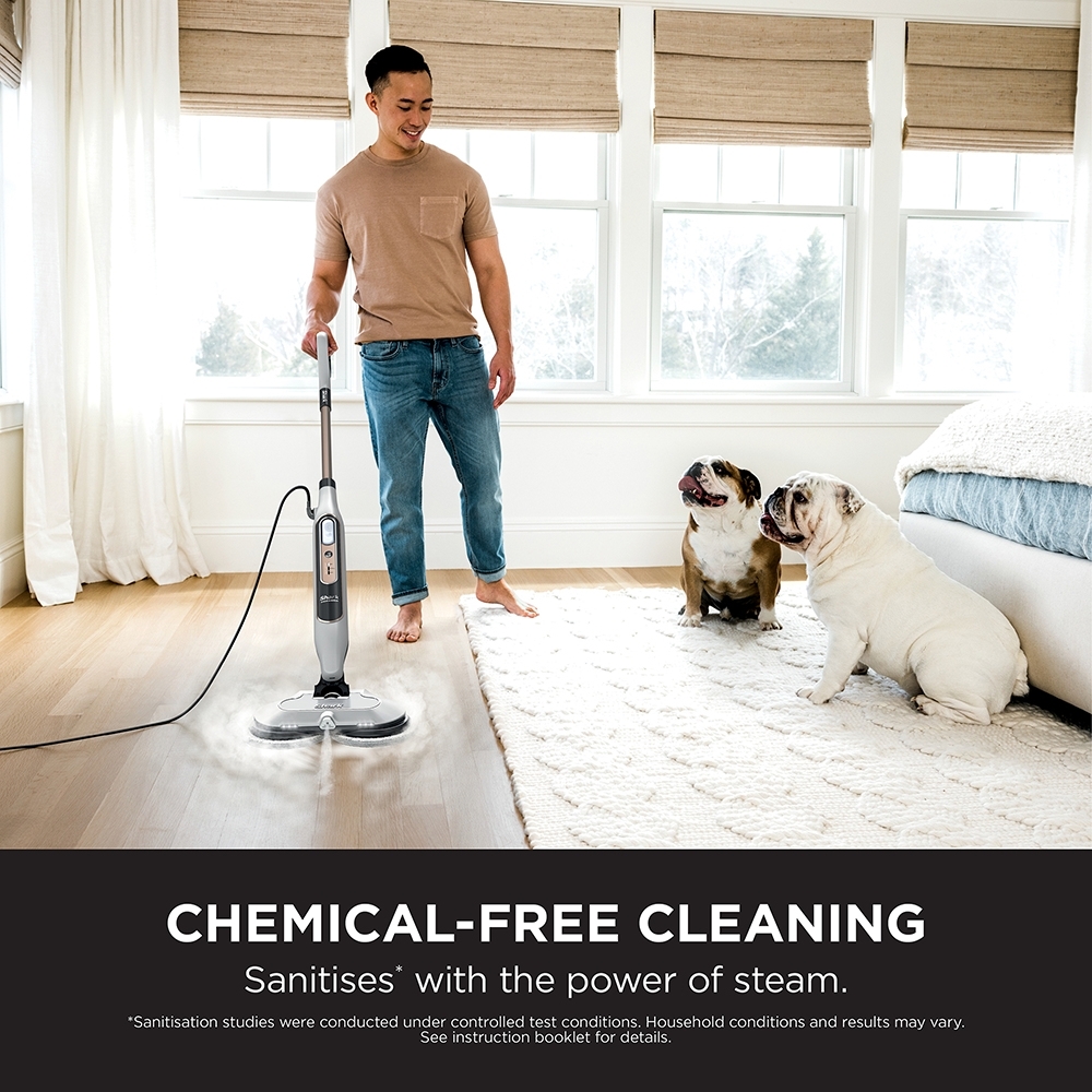 Shark S8201UK Steam & Scrub Automatic Steam Mop with Steam Blaster, White