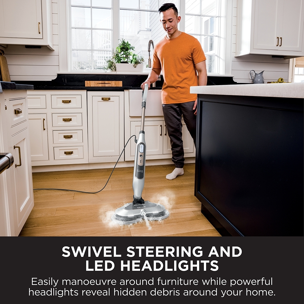 Shark S8201UK Steam & Scrub Automatic Steam Mop with Steam Blaster, White