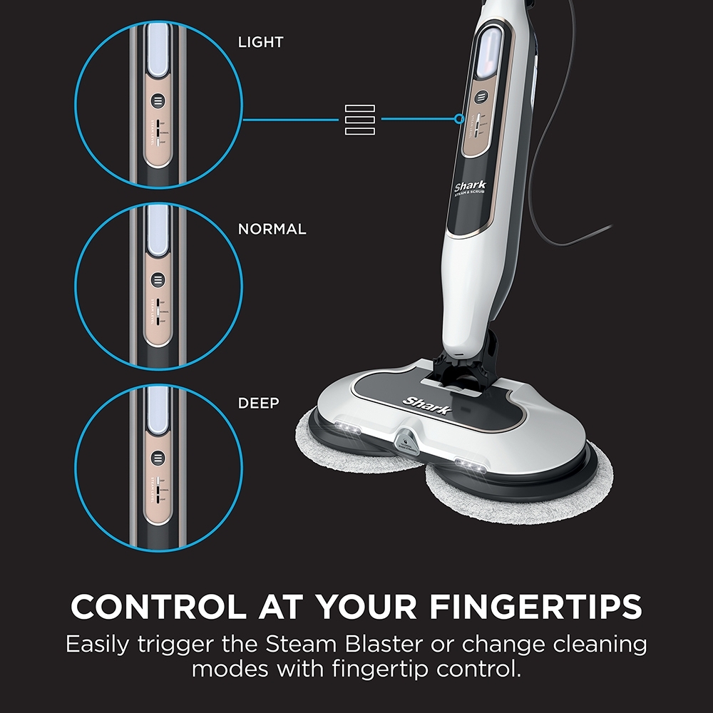 Shark S8201UK Steam & Scrub Automatic Steam Mop with Steam Blaster, White