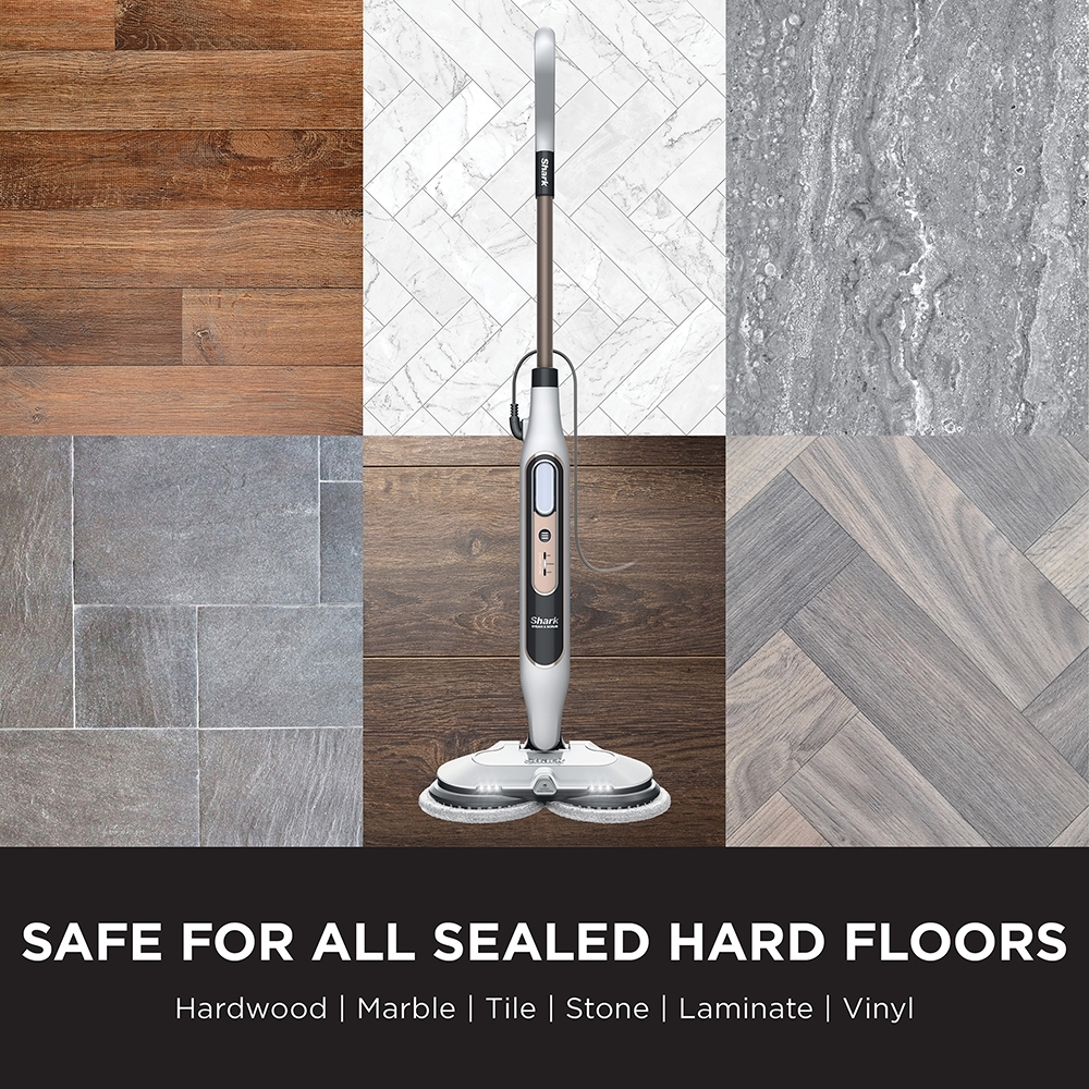 Shark S8201UK Steam & Scrub Automatic Steam Mop with Steam Blaster, White