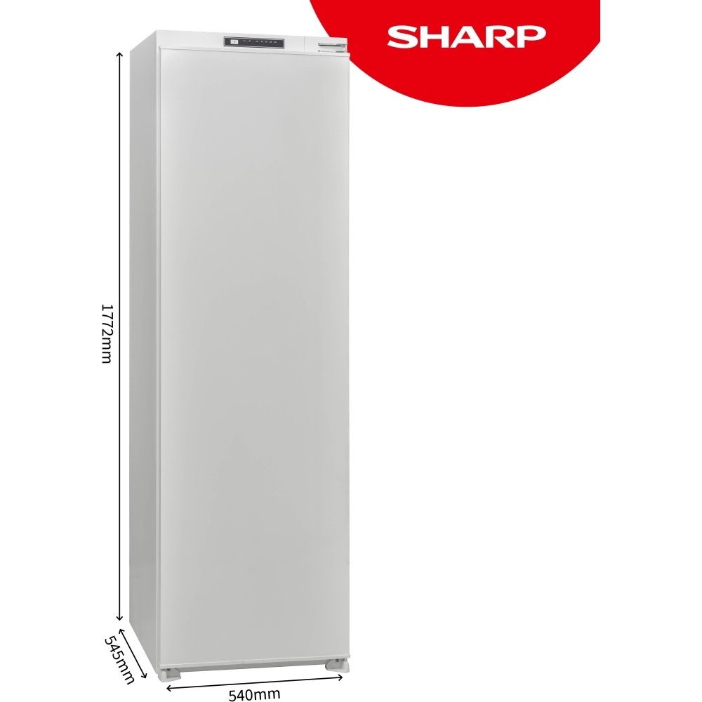 Sharp SJ-SE197E01X-EN No Frost Built-In Freezer, Sliding Hinge, White, E Rated