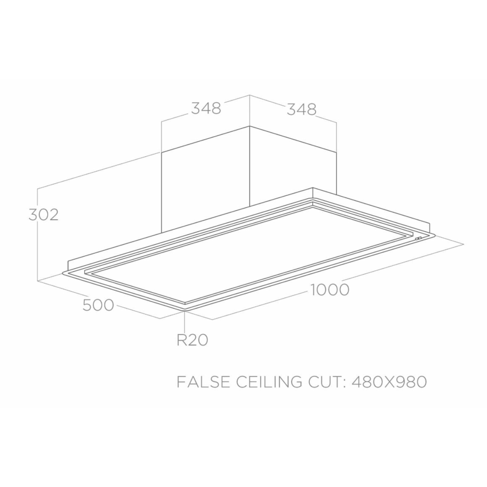 Elica SKYDOME-PLUS-30 Ceiling Extractor, White, A Rated