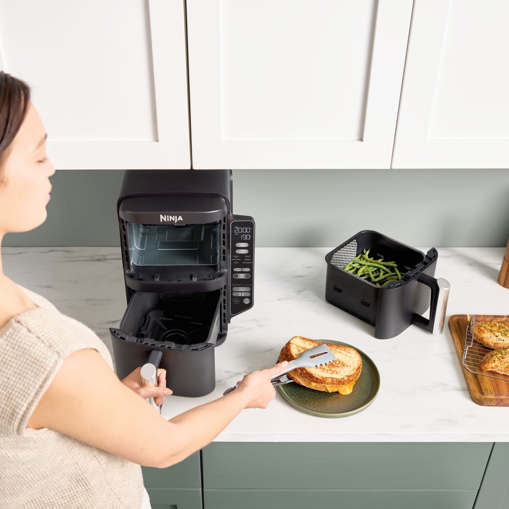 Ninja SL300UK Double Stack 7.6 litre Multi Rack Air Fryer, Black