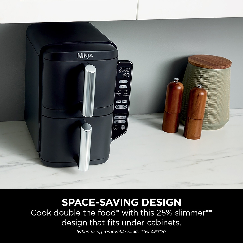 Ninja SL300UK Double Stack 7.6 litre Multi Rack Air Fryer, Black