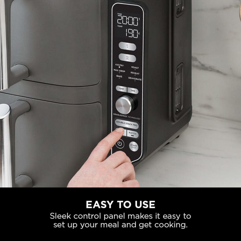 Ninja SL400UK Double Stack XL 9.5 litre 2-Drawer Air Fryer, Grey
