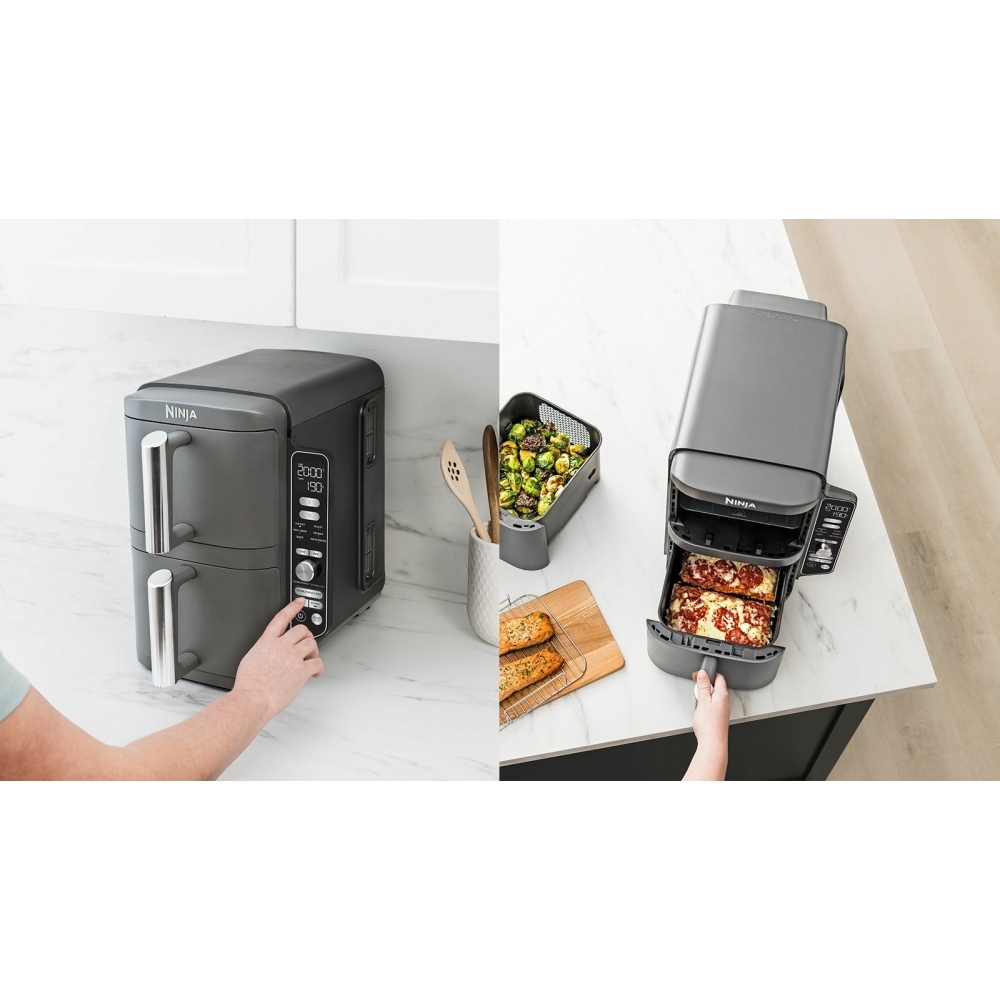 Ninja SL400UK Double Stack XL 9.5 litre 2-Drawer Air Fryer, Grey