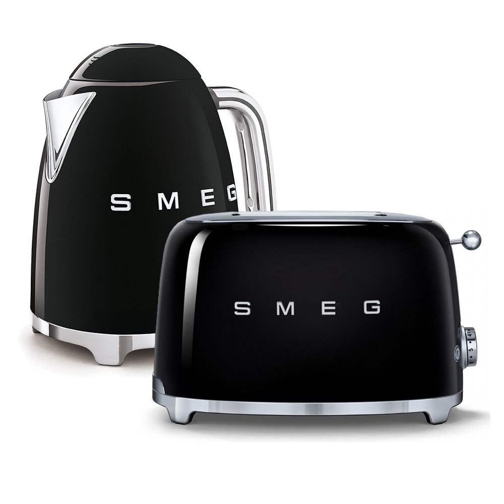 Smeg Kettle and Toaster Pack, Black