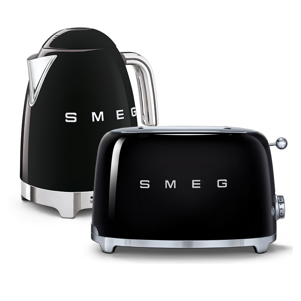 Smeg Kettle and Toaster Pack, Black