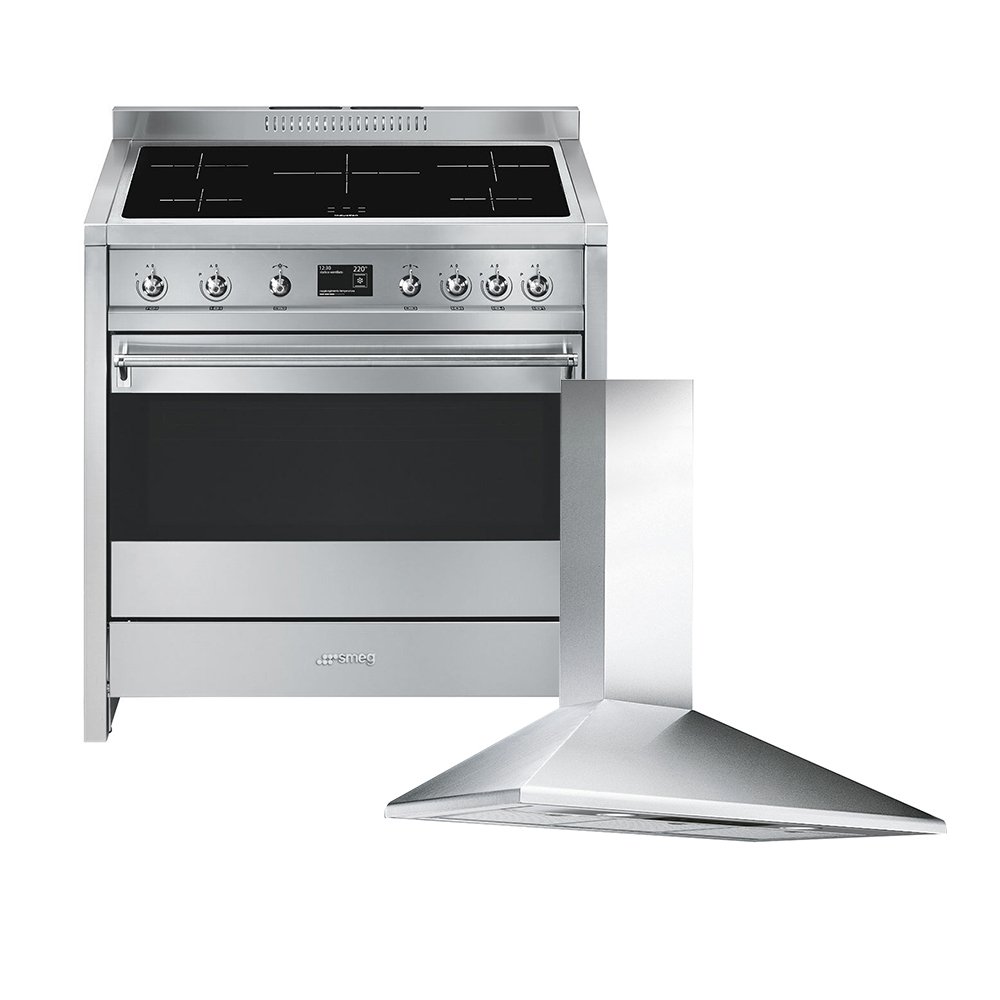 Smeg Opera Induction Range Cooker & Hood Pack, Stainless Steel, A+ Rated