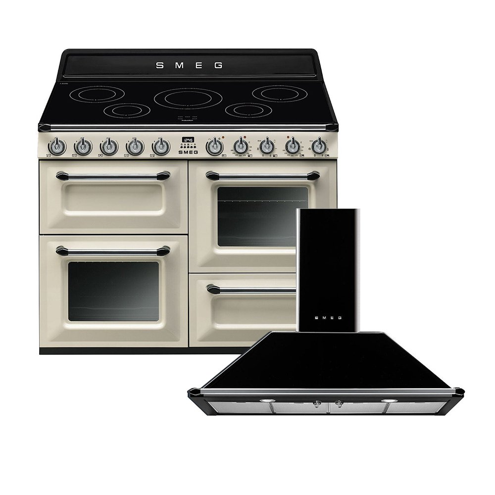 Smeg Victoria Induction Range Cooker & Hood Pack, Cream, A Rated
