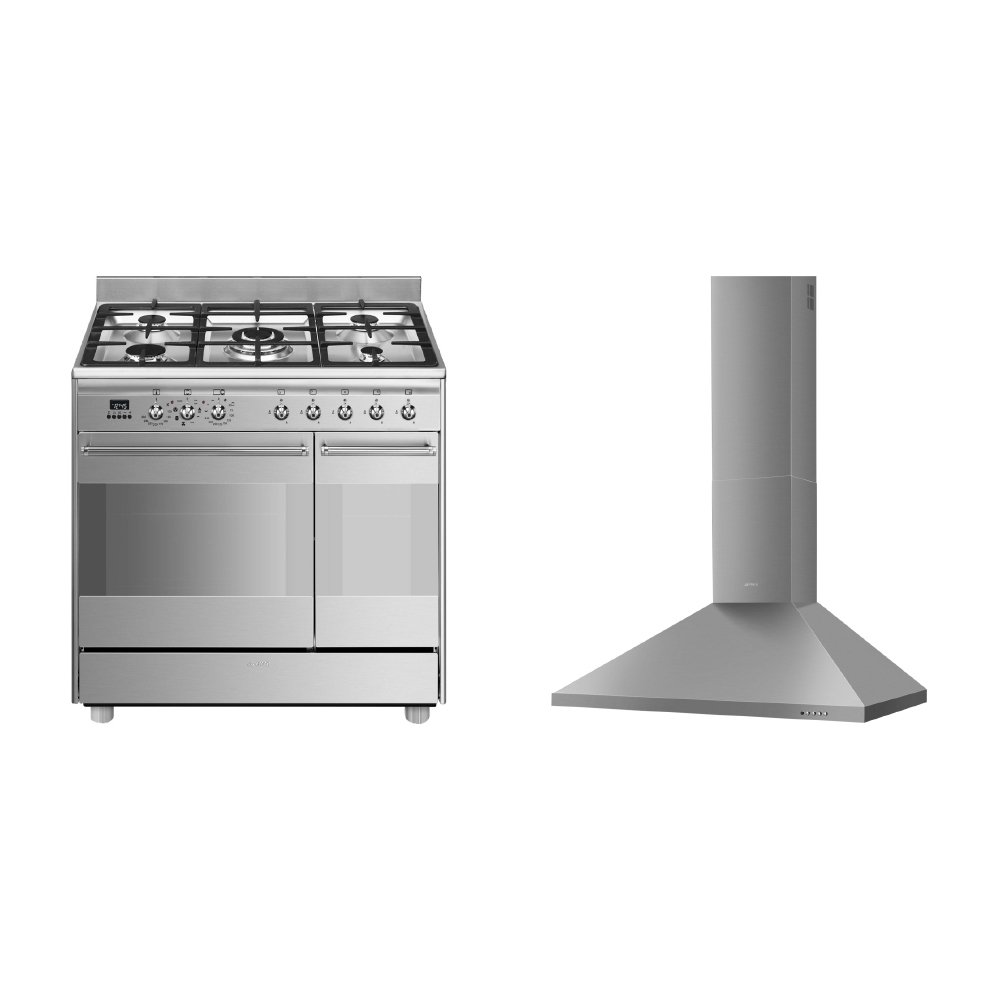 Smeg Concert Classic Dual Fuel Range Cooker & Hood Pack