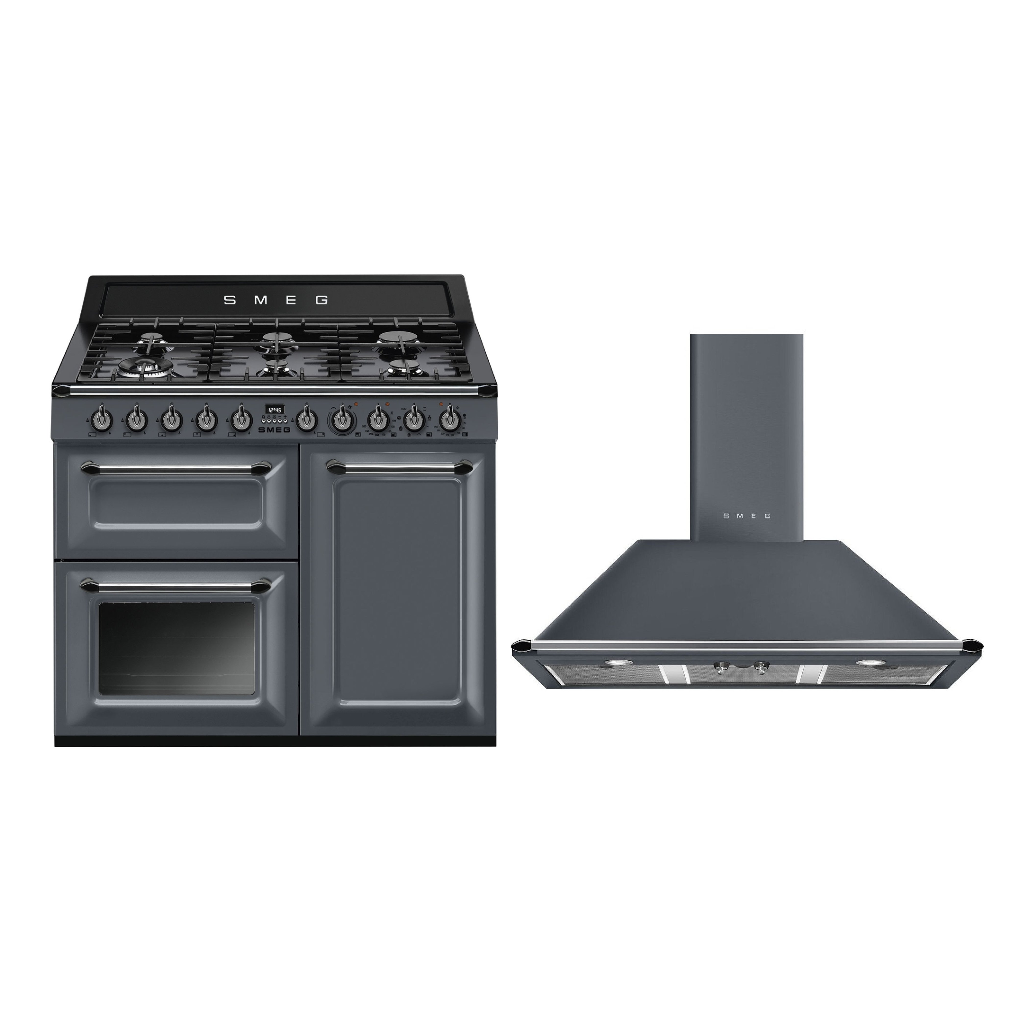 Smeg 100cm Dual Fuel Range Cooker + 100cm Chimney Cooker Hood