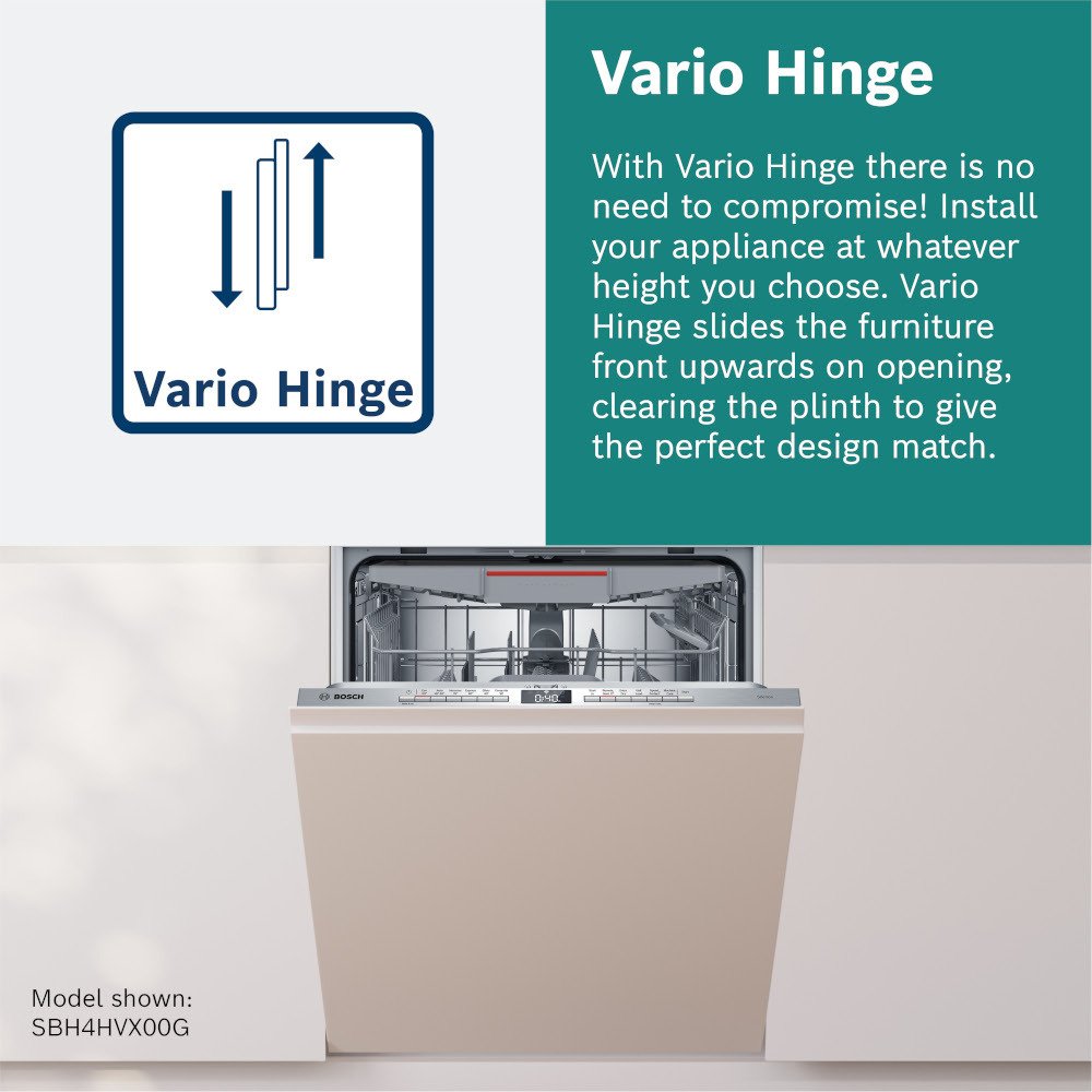 Bosch SMH4HTX02G Series 4 Fully Integrated Dishwasher, 13 Place Settings, D Rated