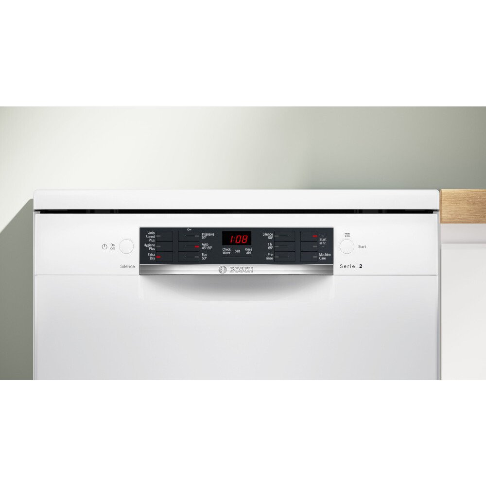 Bosch SMS26AW08G Series 2 Dishwasher, 12 Place Settings, White, E Rated