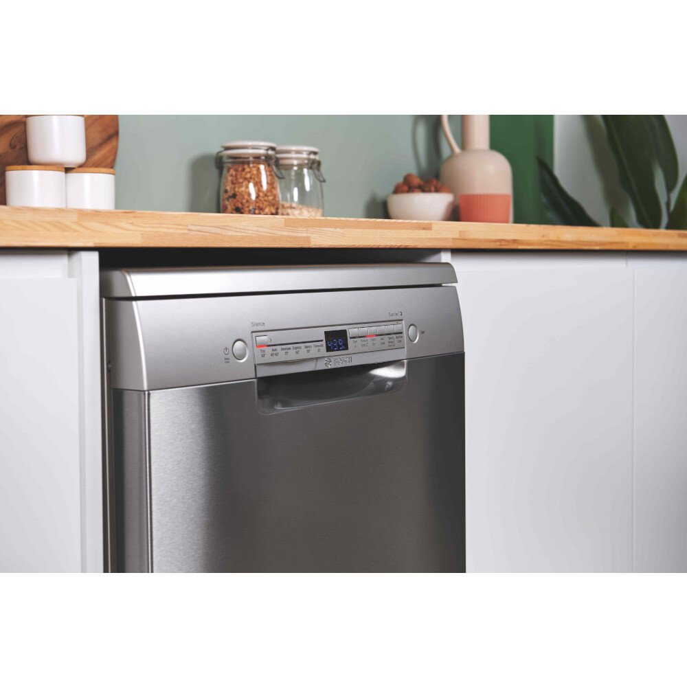 Bosch SMS2HVI67G Series 2 Dishwasher, 14 Place Settings, Silver, D Rated