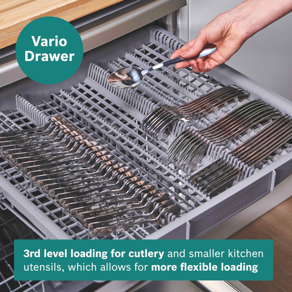 Bosch SMS2HVI67G Series 2 Dishwasher, 14 Place Settings, Silver, D Rated